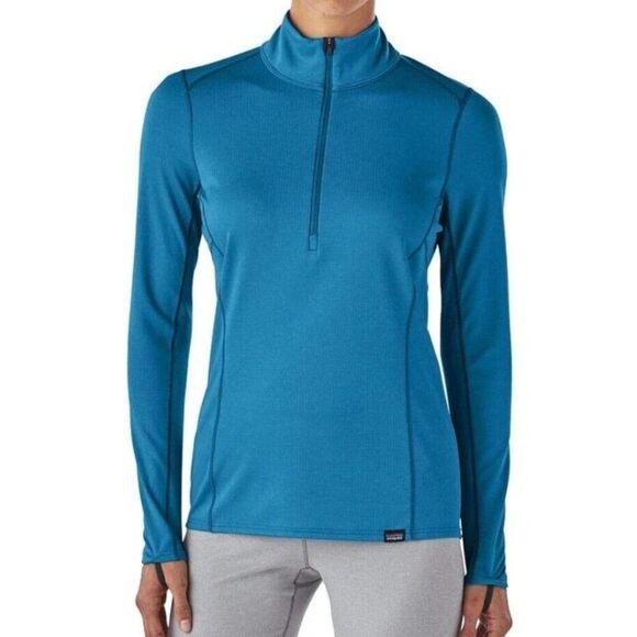 Women Patagonia Midweight Capilene Baselayer 1/4 Zip Pullover Marine Blue XXS - Picture 1 of 10